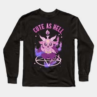 Cute As Hell Anime Kawaii Baphomet Pastel Goth Pun Long Sleeve T-Shirt